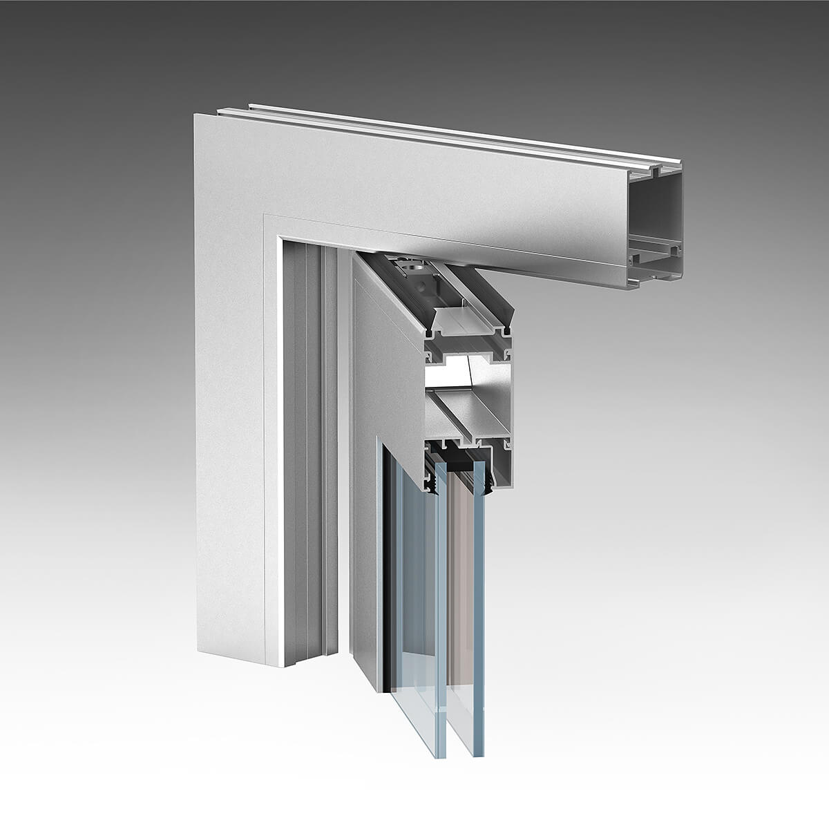 Механизм маятниковой алюминиевой двери Алютех ALT C48